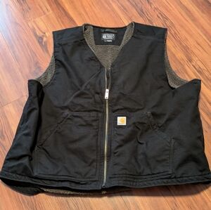 Carhartt Black Fleece-Lined Work Vest